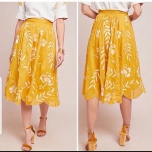 Maeve Vineland embroidered midi skirt